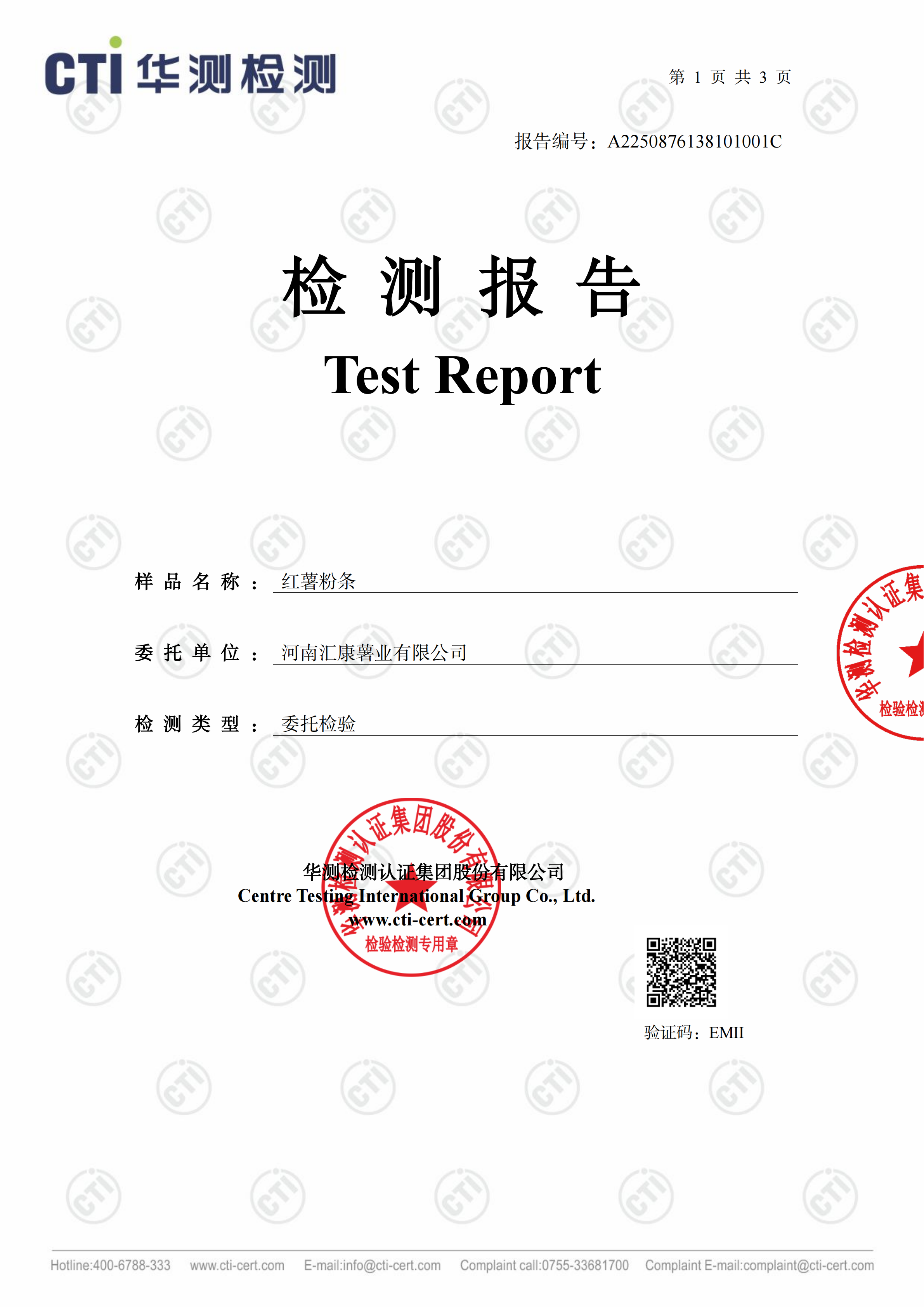 粉条检测报告1